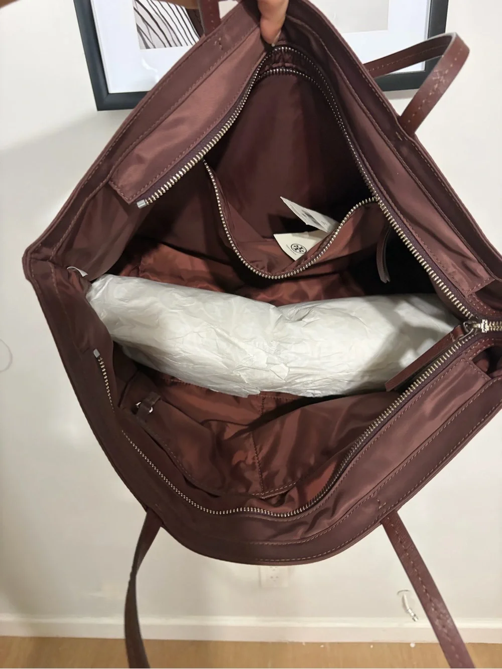 Tory Burch Chocolate Brown Nylon Tote